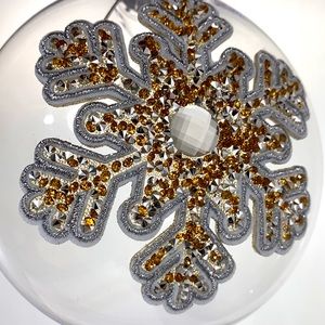 Clear ornament with Sparkly Snowflake decoration.